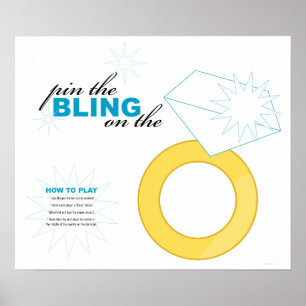 * pin das Bling auf den Ring * BRIDAL SHOWER Spiel Poster