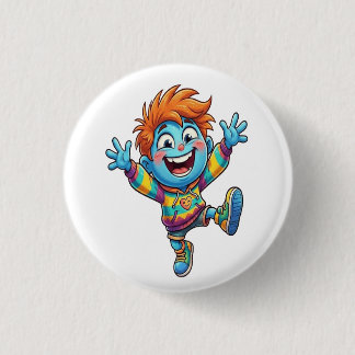 Pin Decorativo Niño Azul Feliz Alegría y Energía P Button