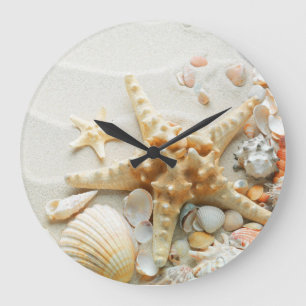Pin’s Strandmuschel Große Wanduhr