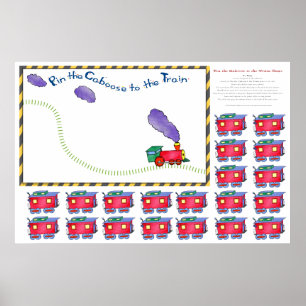 Pin the Caboose to the Train Game Poster