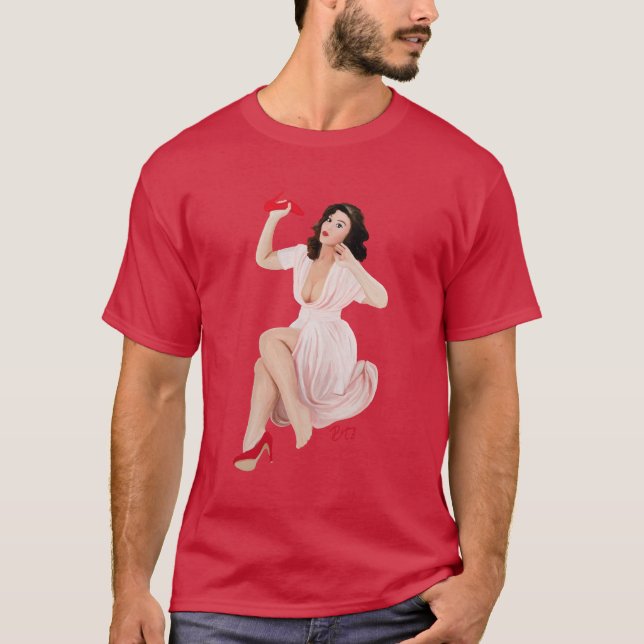 Pin-up-Girl, autsch, schmerzt es! T-Shirt (Vorderseite)