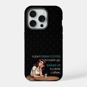 Pin-up Girl – Ich wache auf, um Kaffee zu trinken iPhone 15 Pro Hülle