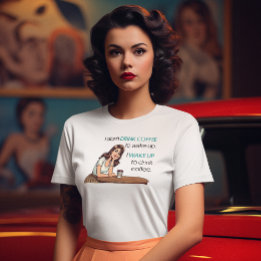 Pin-up Girl – Ich wache auf, um Kaffee zu trinken Tri-Blend Shirt
