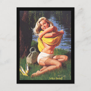 Pin-up-Girl Postkarte aus den 1950er Jahren
