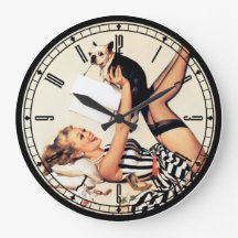 Pin-up-Girl-Wanduhr