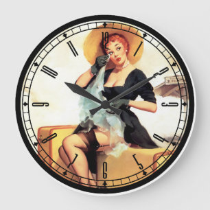 Pin-up-Girl-Wanduhr Große Wanduhr