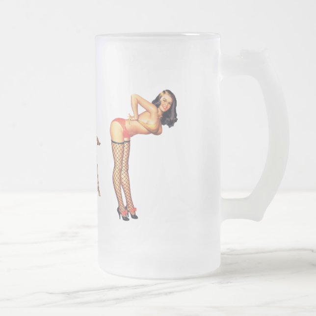 Pin-Up Mädchen Geschenk Kaffeetasse (Rechts)