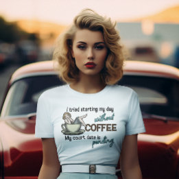 Pin-up Mädchen Kaffeeabhängige T-Shirt