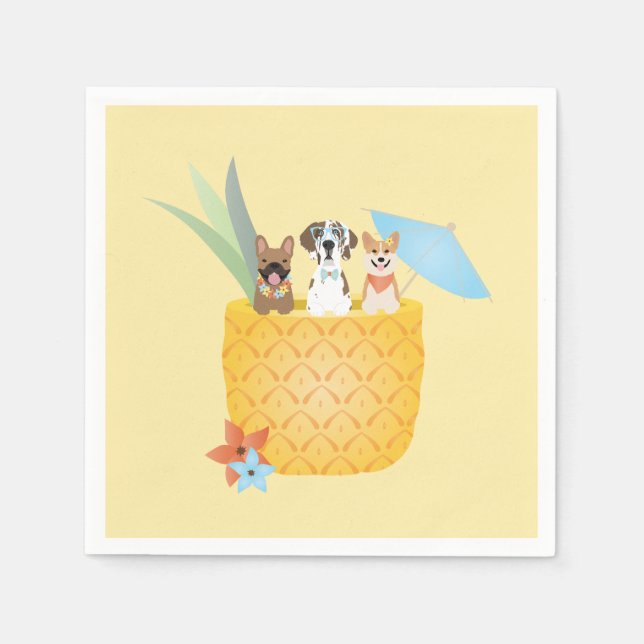 Pina Colada Ananas Hunde Serviette (Vorderseite)
