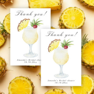 Pina Colada Cocktail Brautparty Dankeskarte