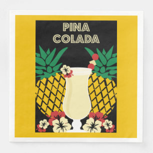 Piña Colada Cocktail Drink Serviette