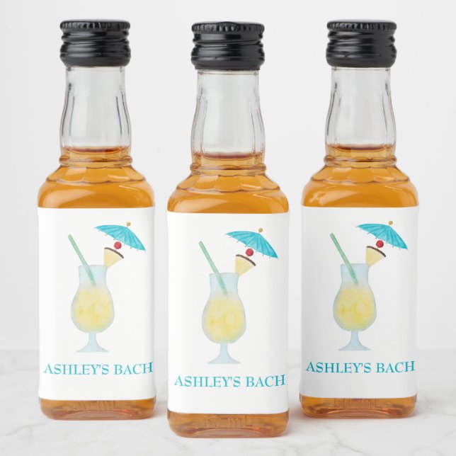 Piña Colada Cocktail Gastgeschenk Hochzeit Bachelo Alkoholflaschenetikett (Flaschen)
