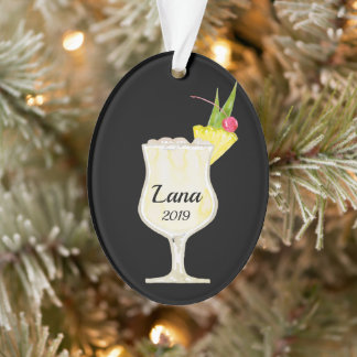 Pina Colada Cocktail Personalisiert Ornament
