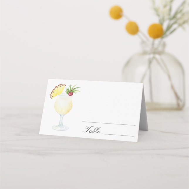 Pina Colada Cocktail - wedding place cards Platzkarte (Vorderseite)