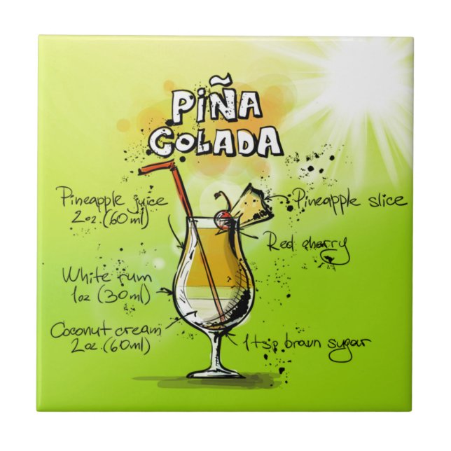 Pina Colada Cocktails Rezept Fliese (Vorderseite)