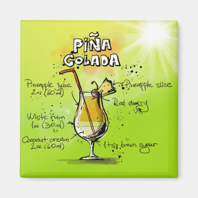 Pina Colada Cocktails Rezept Magnet (Vorne)