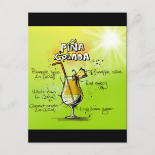 Pina Colada Cocktails Rezept Postkarte