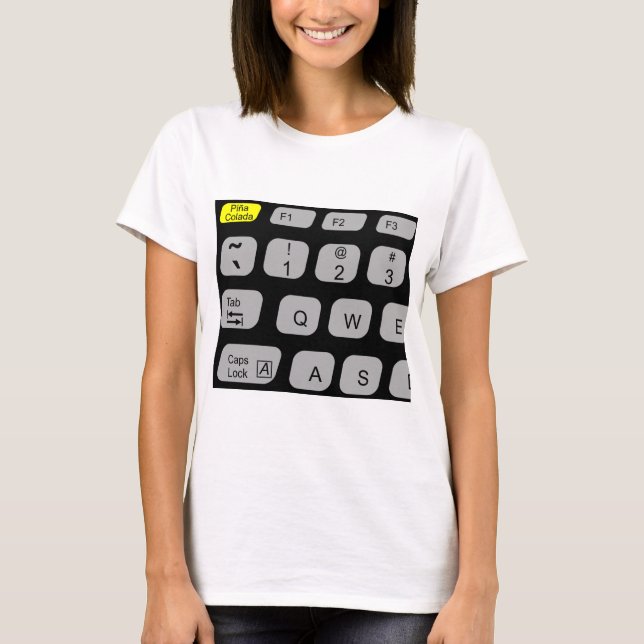"Pina Colada Entweichen-" Tastatur-T - Shirt (Vorderseite)