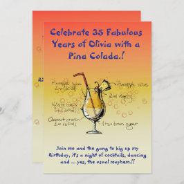 Pina Colada Geburtstagsparty Einladung