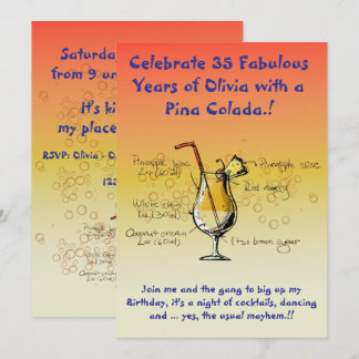 Pina Colada Geburtstagsparty Einladung
