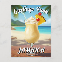 Pina Colada Jamaica Beach Travel Postkarte