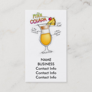 PINA COLADA RECIPE COCKTAIL ART VISITENKARTE