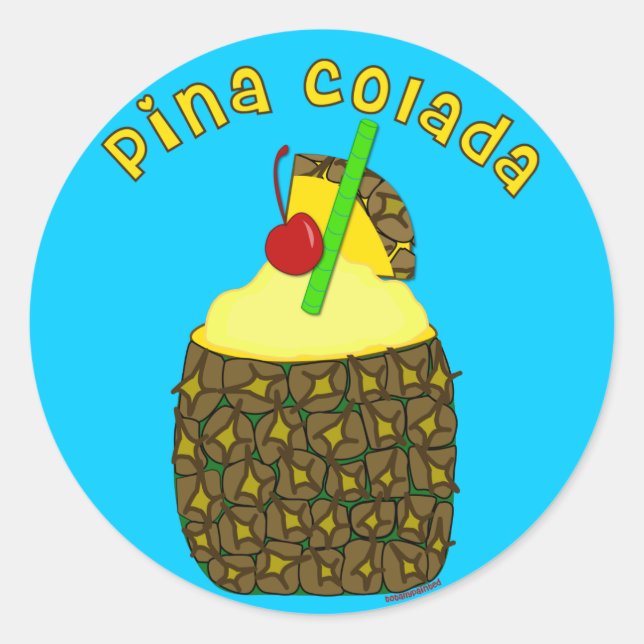 Pina Colada Runder Aufkleber (Vorderseite)