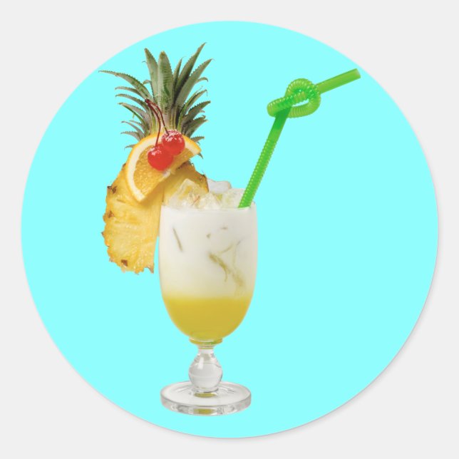 Pina Colada Runder Aufkleber (Vorderseite)