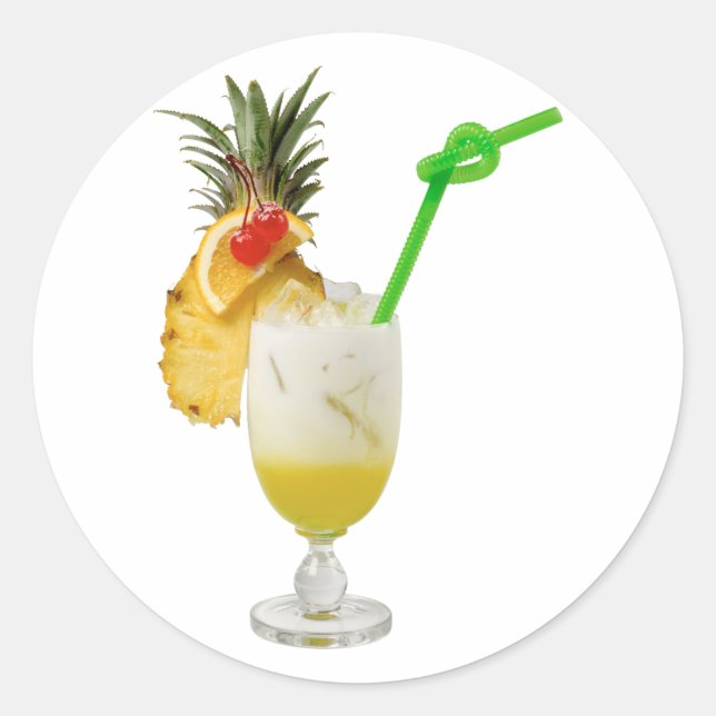 Pina Colada Runder Aufkleber (Vorderseite)