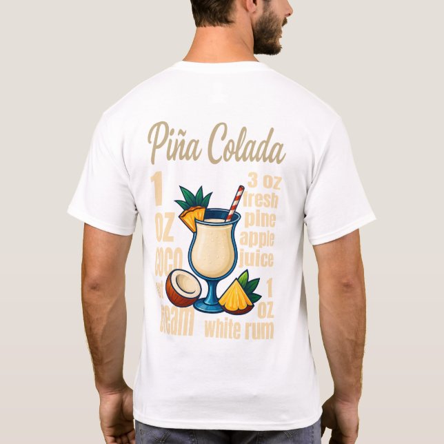 Piña Colada T-Shirt – Tropical Rum Cocktail (Rückseite)