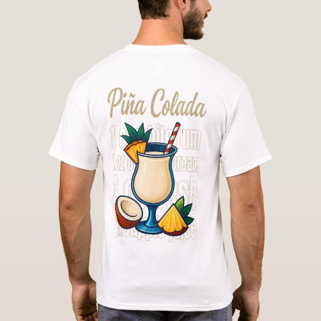 Piña Colada T-Shirt – Tropical Rum Cocktail (Rückseite)