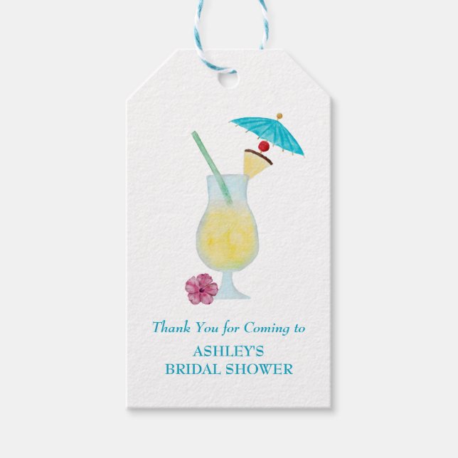 Piña Colada Tropical Wedding Brautparty Geschenkanhänger (Vorderseite)