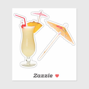 Pina Colada und Cocktail Umbrella Sticker