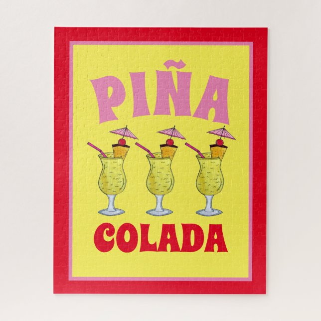 Pina Piña Colada Puerto Rico Ananas Cocktail Puzzle (Vertikal)