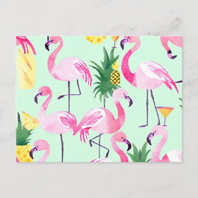 Pinaple Flamingo Postkarte (Vorderseite)