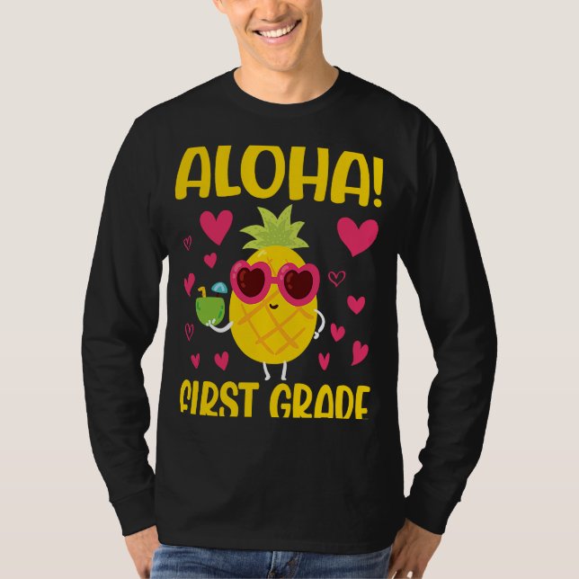 Pinapple Student Happy Back To School Day Aloha Fi T-Shirt (Vorderseite)