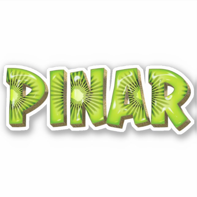Pinar Name Kiwi Design Aufkleber Sticker (Vorderseite)