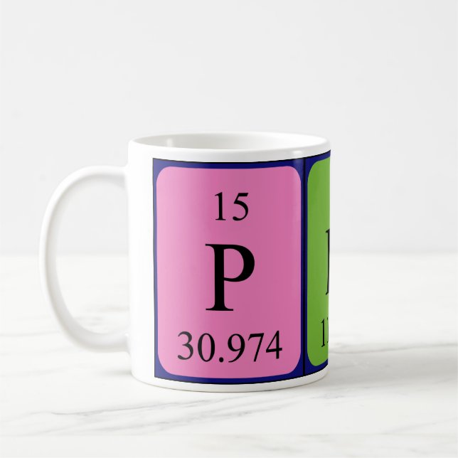 Pinar Namen-Tasse periodischer Tabelle Kaffeetasse (Links)