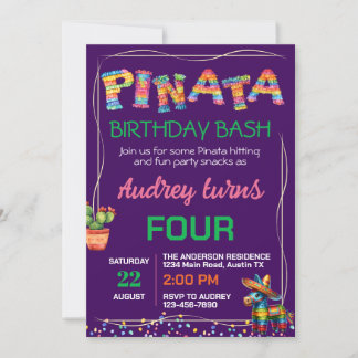 Pinata Birthday Bash Einladung