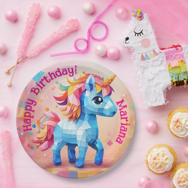 Pinata Birthday Pappteller (Party)