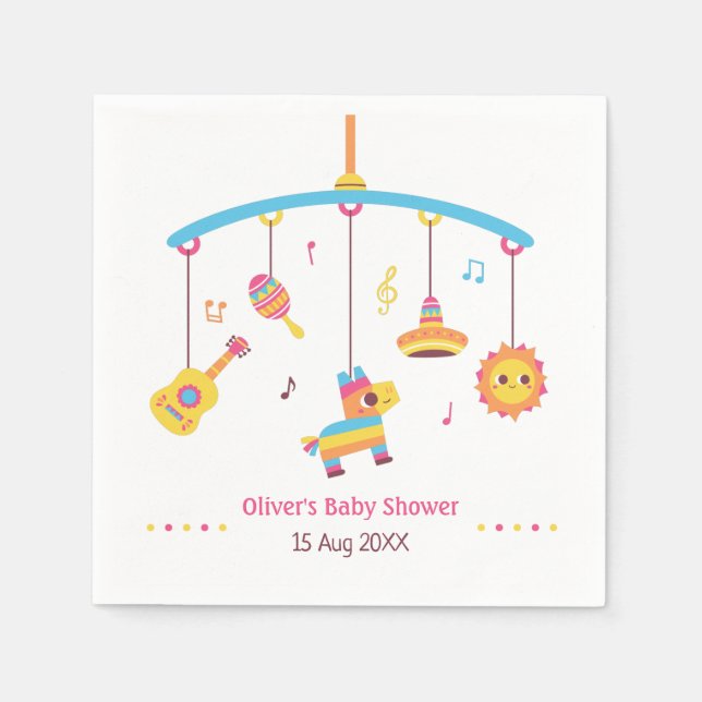 Pinata Fiesta Babydusche Serviette (Vorderseite)