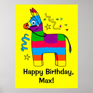 Pinata Happy Birthday Name anpassbar Poster