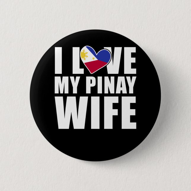 Pinay Ehefrau Philippinen Liebe Proud Husband Button (Vorderseite)