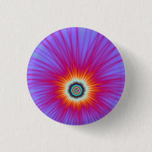Pinback Button Explosion in Gelb und Violett