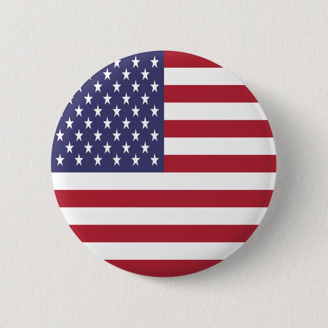 Pinback Button für die Flag-Funktion "Patriotic Am (Vorderseite)