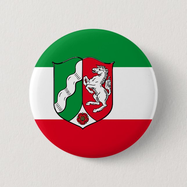 Pinback-Button für die Flagge Nordrhein-Westfalen Button (Vorderseite)