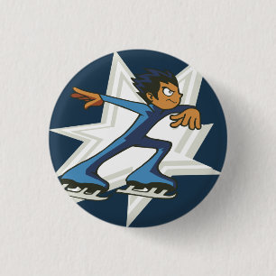 Pinback für den Flair Wintersport Abbildung Skater Button