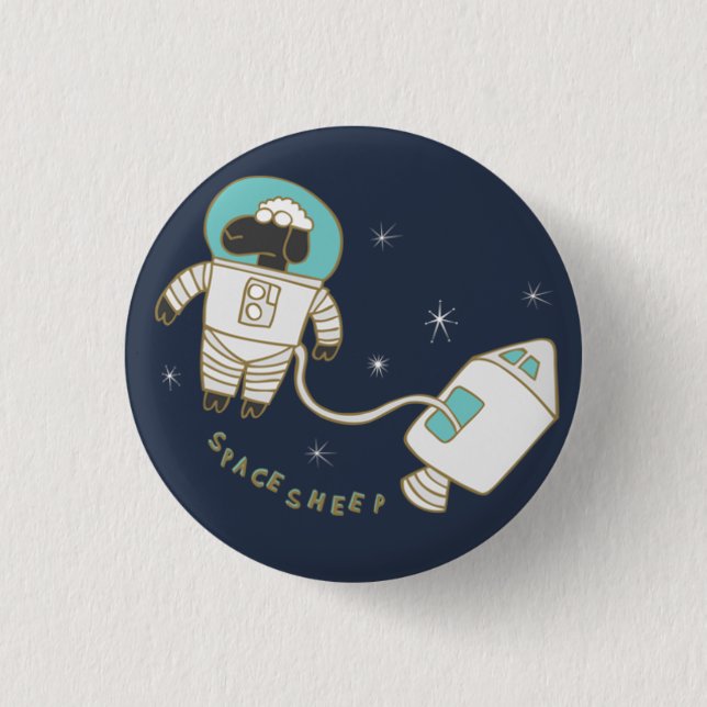 Pinback-Schaltfläche für den Flair Space Sheep Wor Button (Vorderseite)