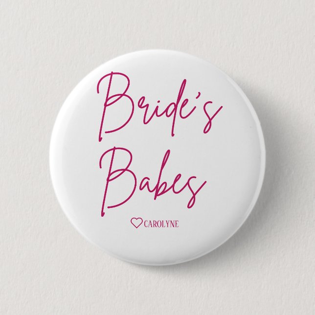 Pinback-Taste für Bride's Babes Junggeselinnen-Abs Button (Vorderseite)