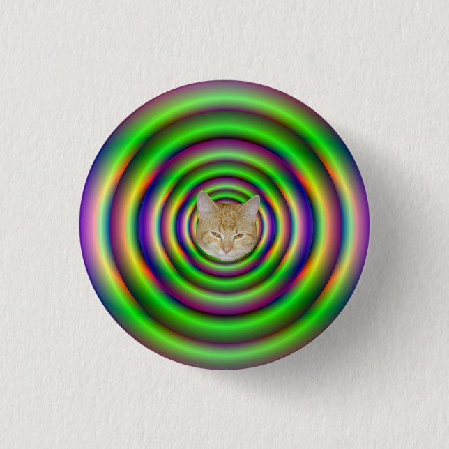 Pinback-Taste für grünen Torus-Tunnel + Katze Button (Vorderseite)